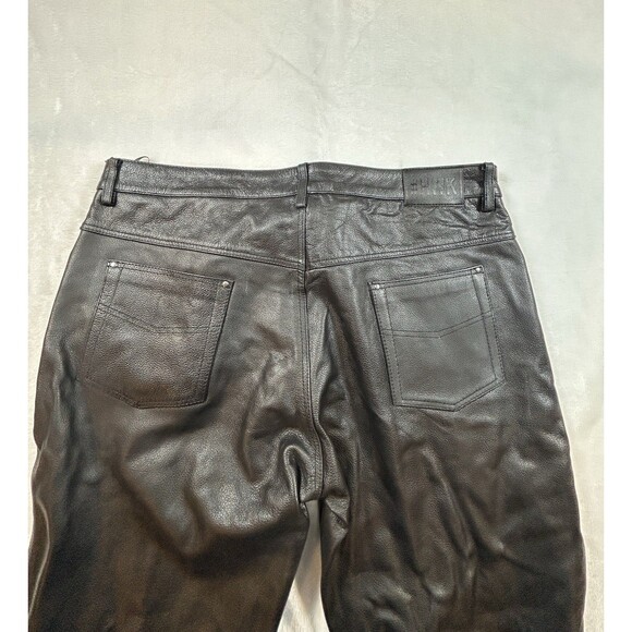 Hawk Genuine Biker Leather Pants - Lined Down To The Knee - Unhemmed Size 44x32 - Picture 4 of 6